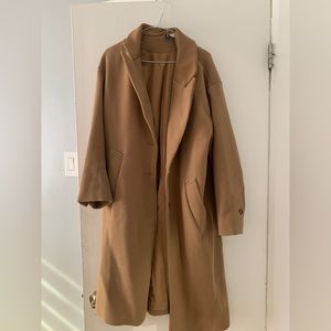 Faux wool long coat